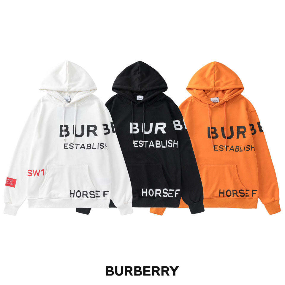 【Burberry】男性と女性のためのクロスフード付きセーター長袖プルオーバー秋/冬カップル