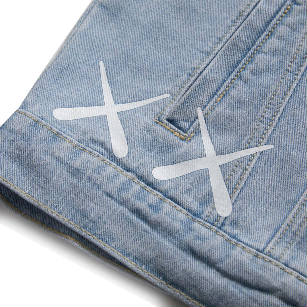 【Off-White】新しいXXプリントカジュアルデニムジャケット