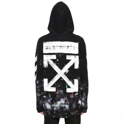 オフホワイト星空花火矢印フード付きセーターコート 送料無料