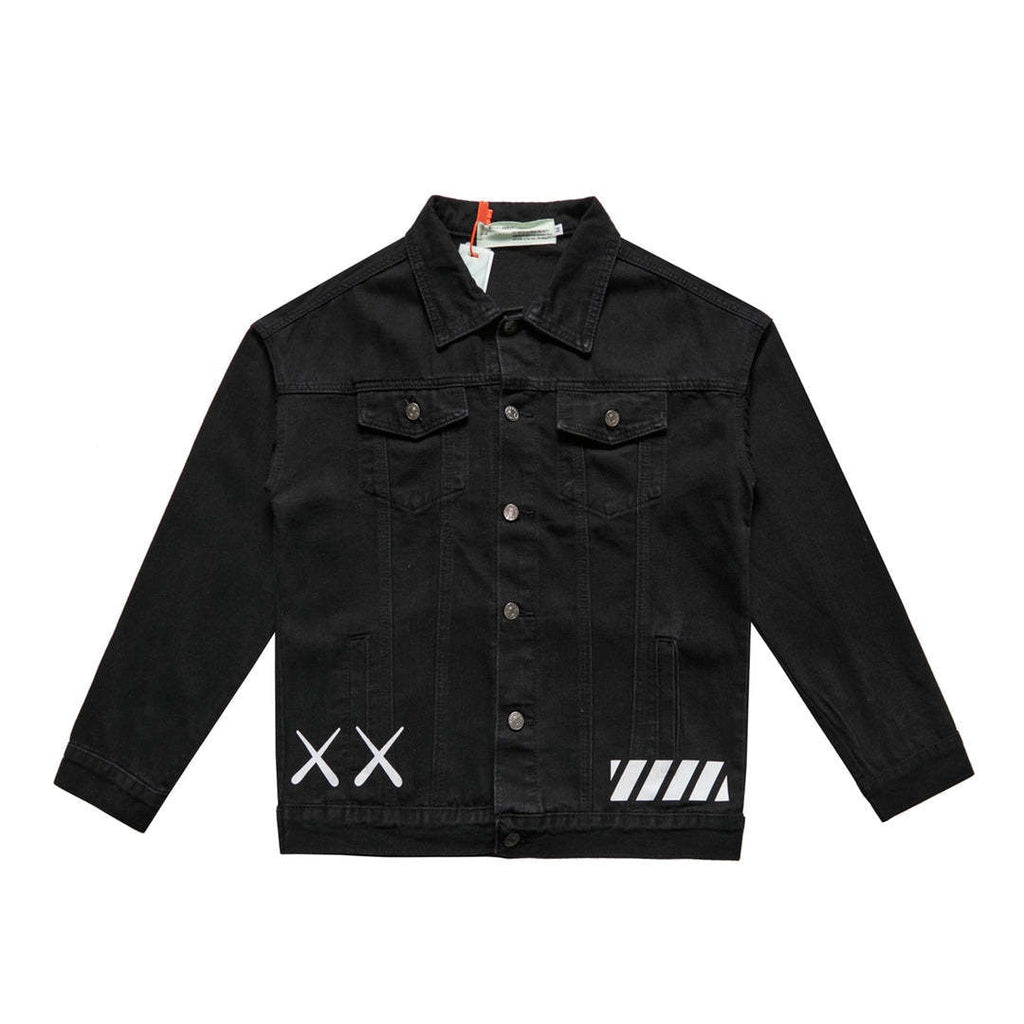 【Off-White】新しいXXプリントカジュアルデニムジャケット