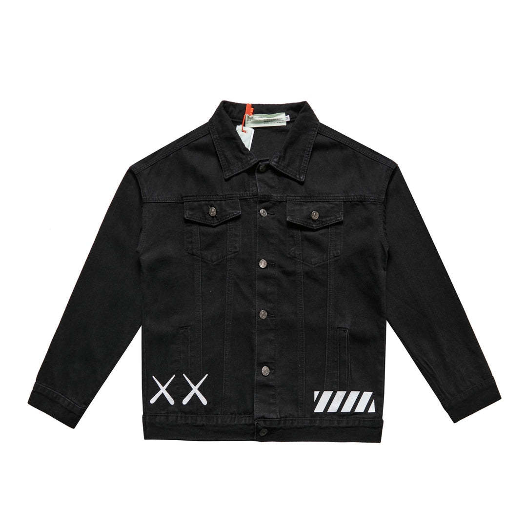 【Off-White】新しいXXプリントカジュアルデニムジャケット