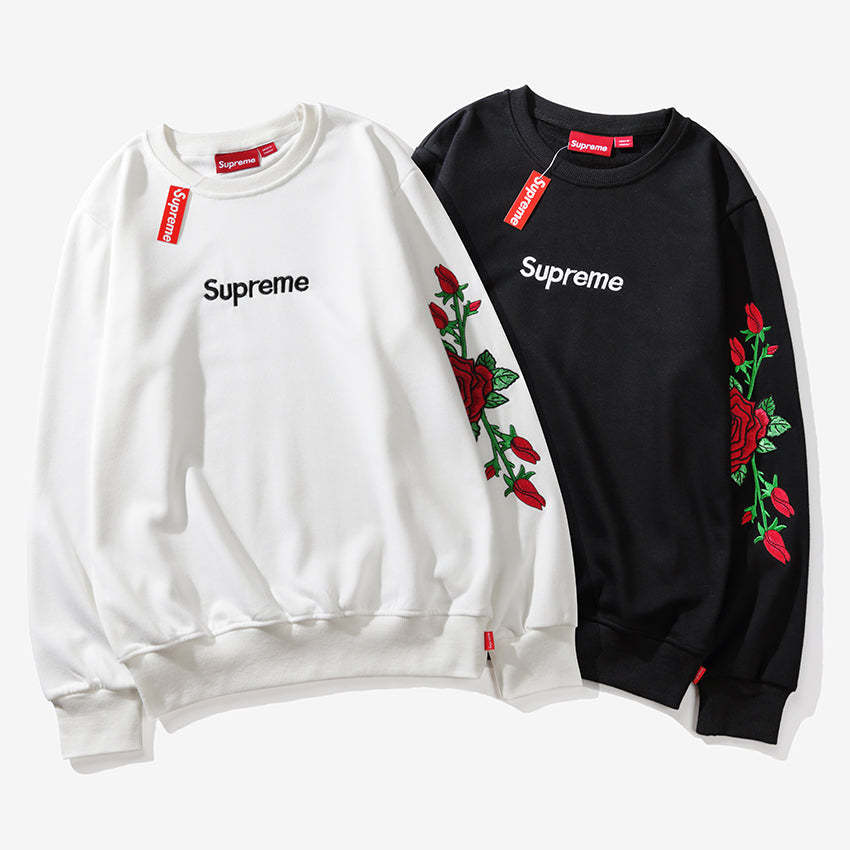 【Supreme】新作秋冬セータークラシックローズ高品質刺繍ラウンドネックセーター