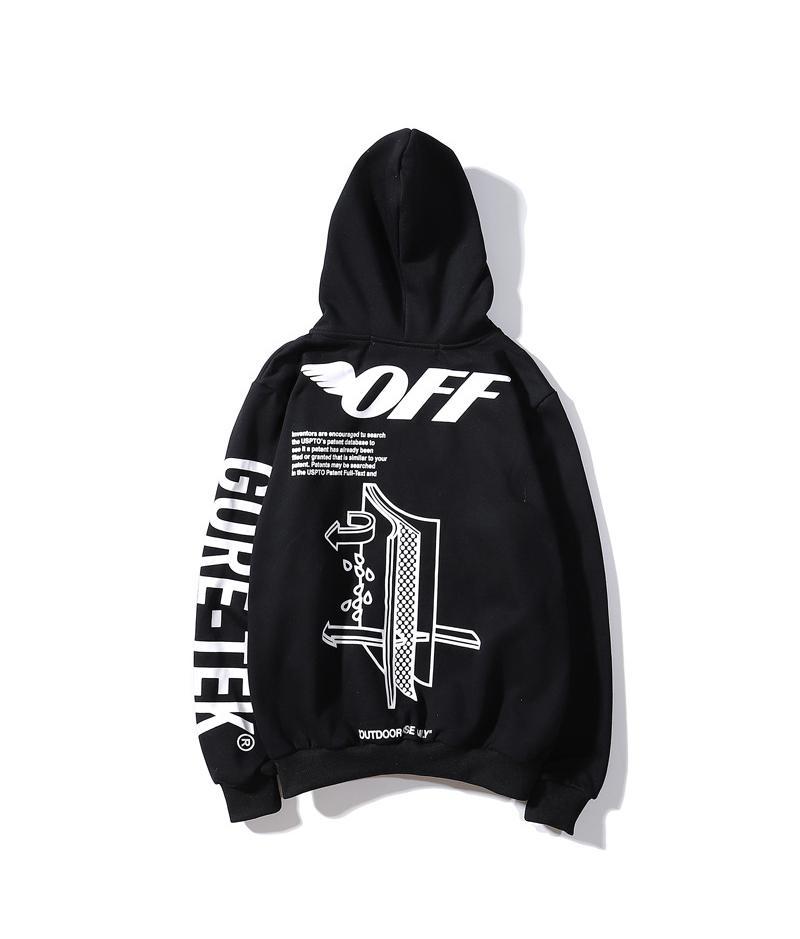 【Off-White x GORE-TEX】2021斜めジッパーフード付きセーター男性と女性のカップルのパーカー