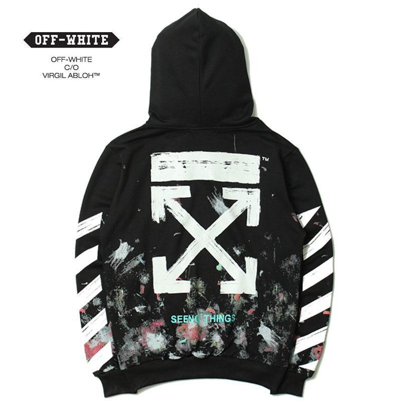 【Off-White】オフホワイト星空花火矢印フード付きセーターコート 送料無料