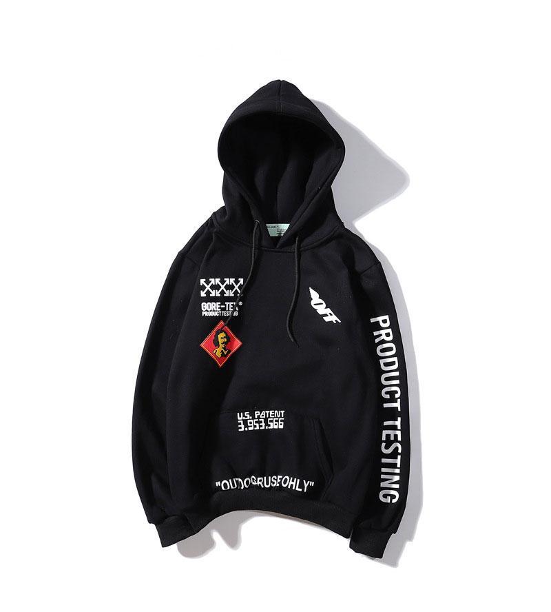 【Off-White x GORE-TEX】2021斜めジッパーフード付きセーター男性と女性のカップルのパーカー