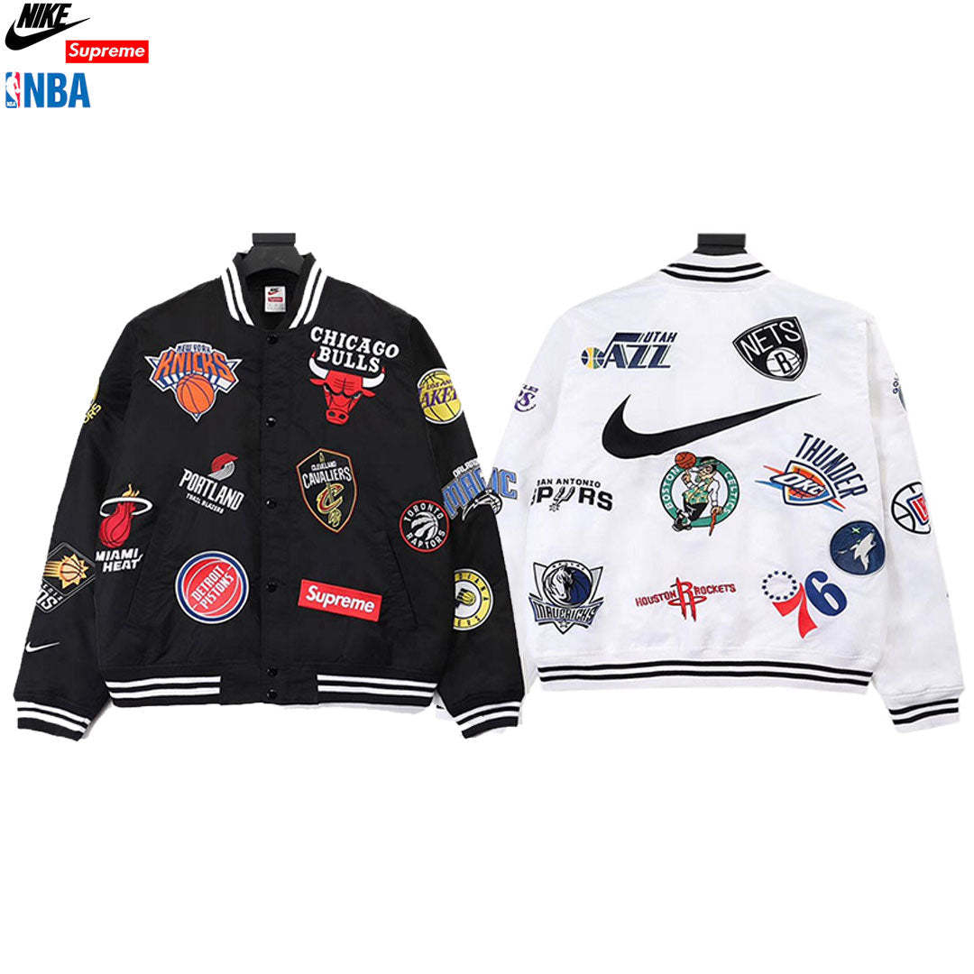【Supreme x NBA TEAM JACKET】3つブランド協力 刺繍野球ジャケット【男女兼用】