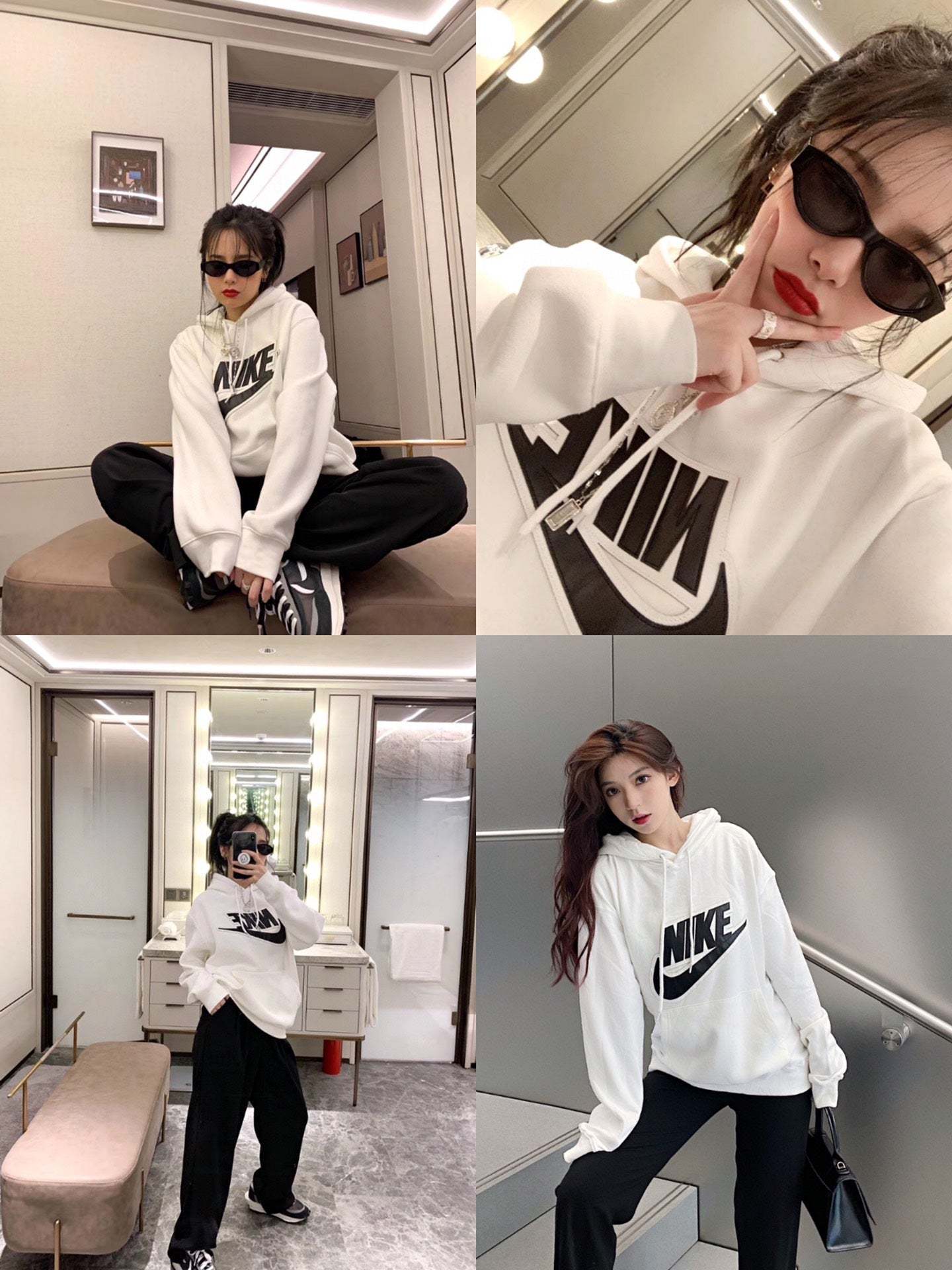 【Supreme】 FW22 Week × Nike Leather Applique Hooded Sweatshirt  【 協力モデル】カップル向けの共同ブランドのレザーロゴレザーラベルパーカーパーカーセータージャケット