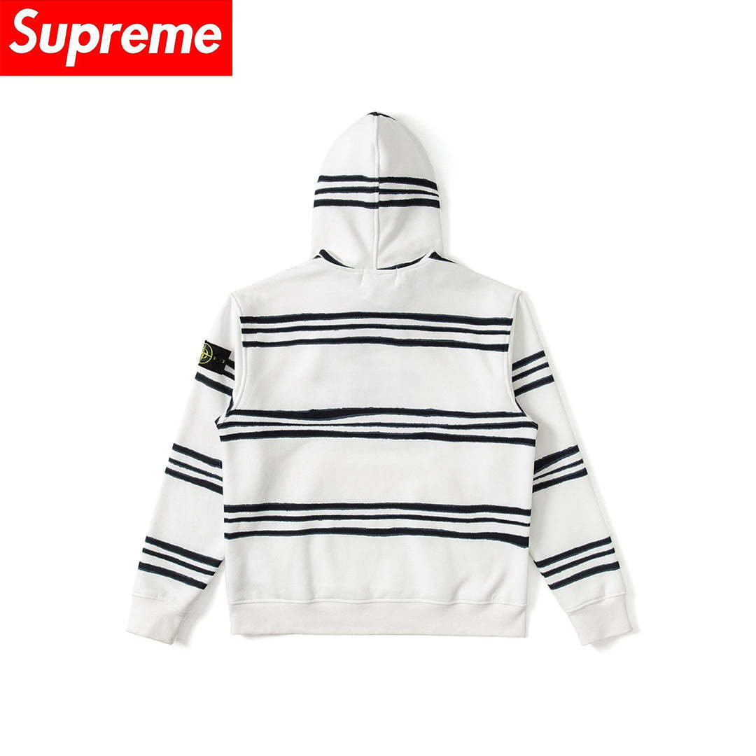 【Supreme】 22FW Stone Island 【男女兼用】の共同ブランドのストライプパーカーパーカー