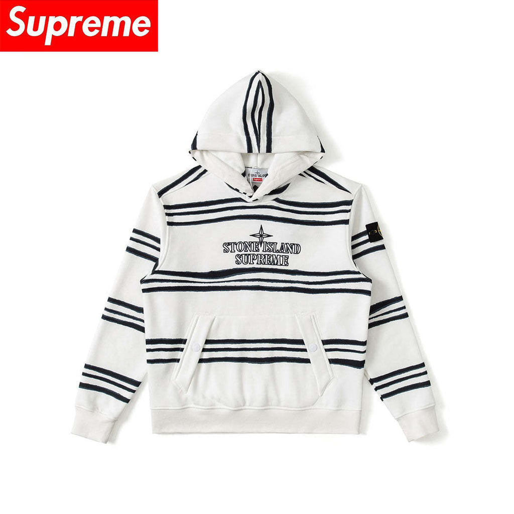 【Supreme】 22FW Stone Island 【男女兼用】の共同ブランドのストライプパーカーパーカー