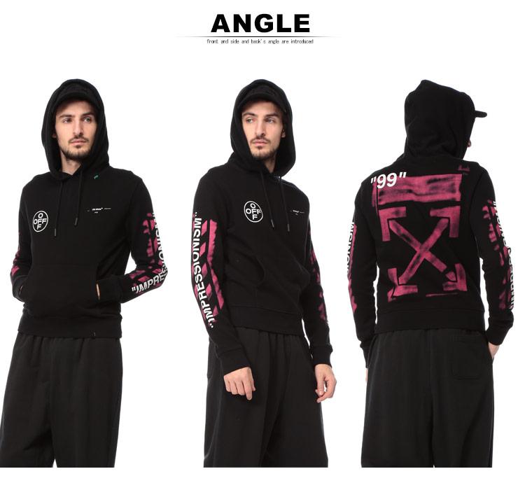 オフホワイト OFF-WHITE パーカー スウェット アームプリント プルオーバー バックプリント DIAG STENCIL ブランド メンズ トップス OWBB34R19003015