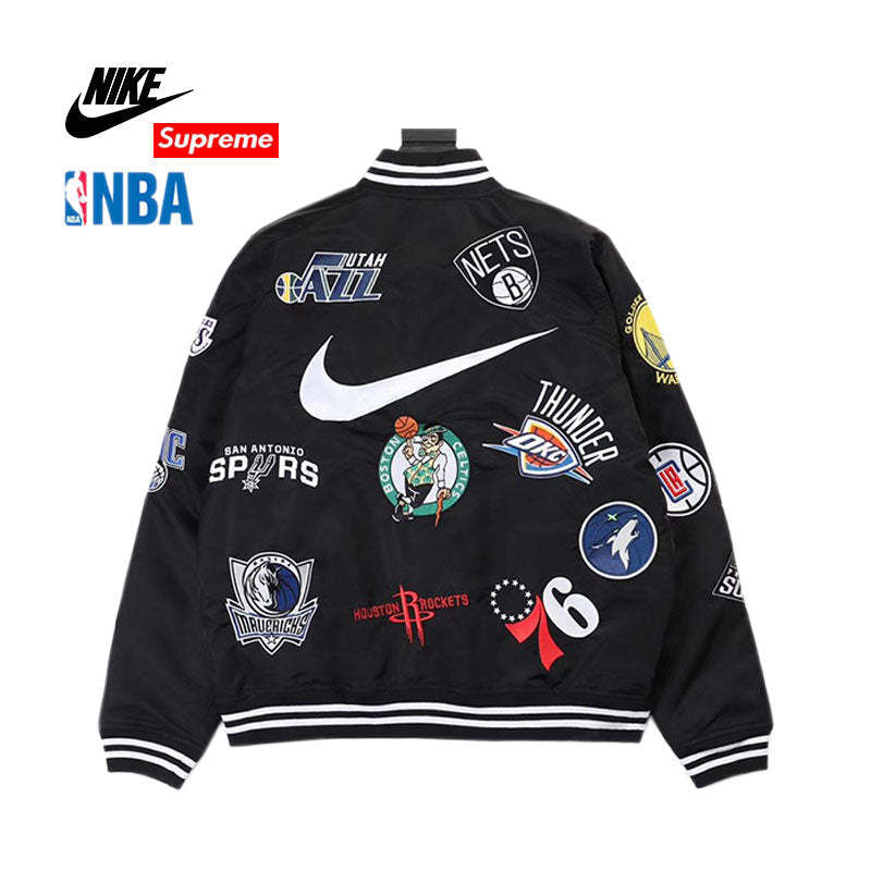 【Supreme x NBA TEAM JACKET】3つブランド協力 刺繍野球ジャケット【男女兼用】