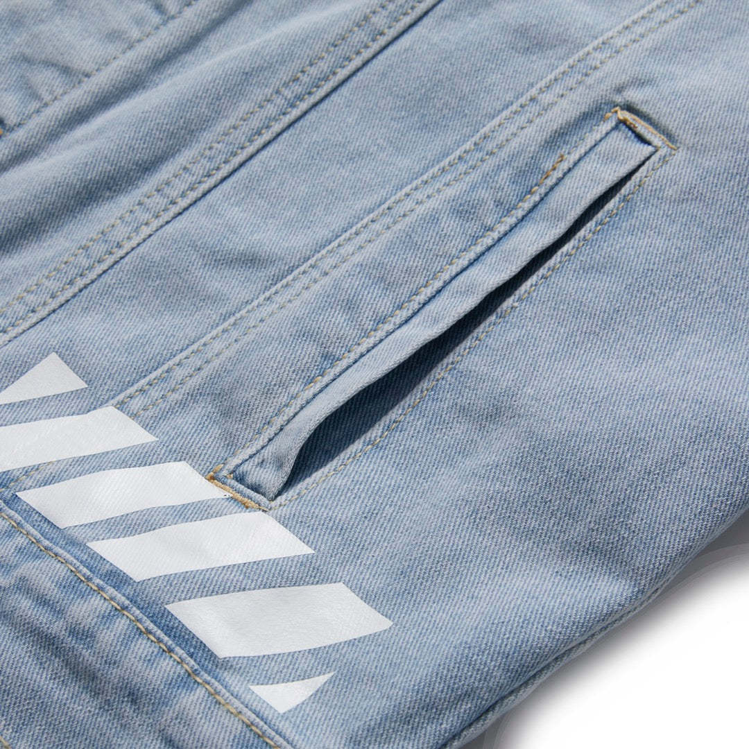 【Off-White】新しいXXプリントカジュアルデニムジャケット