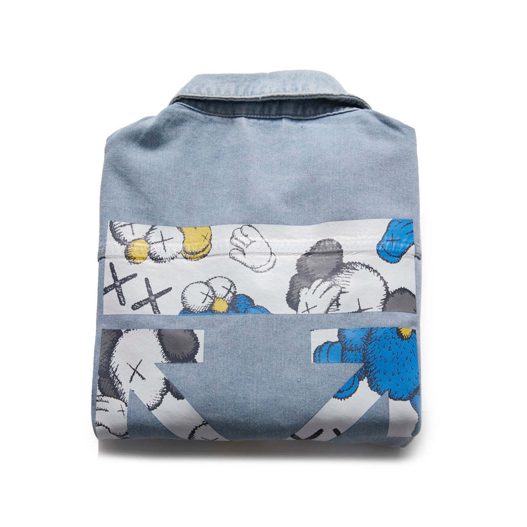 【Off-White】新しいXXプリントカジュアルデニムジャケット