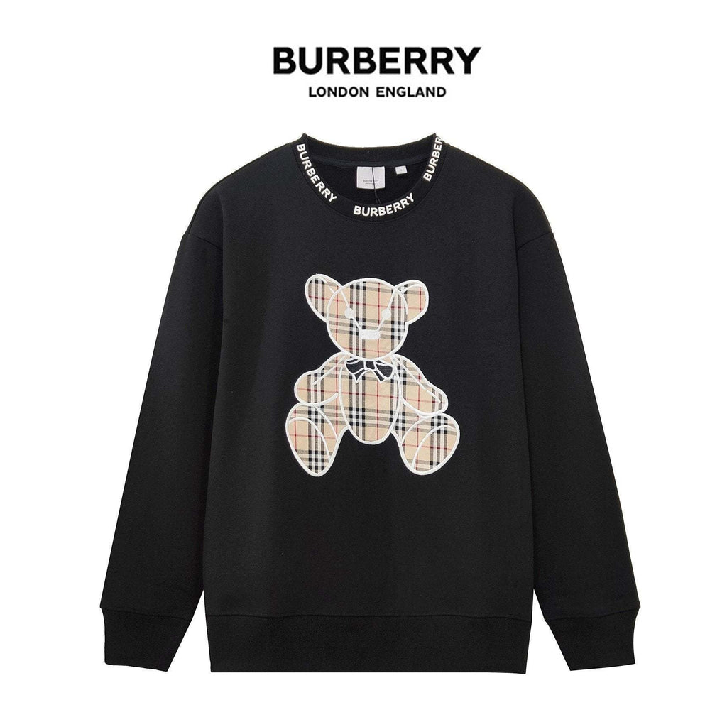 【Burberry】男女兼用 刺繍入りクマラウンドネックカップルセーター