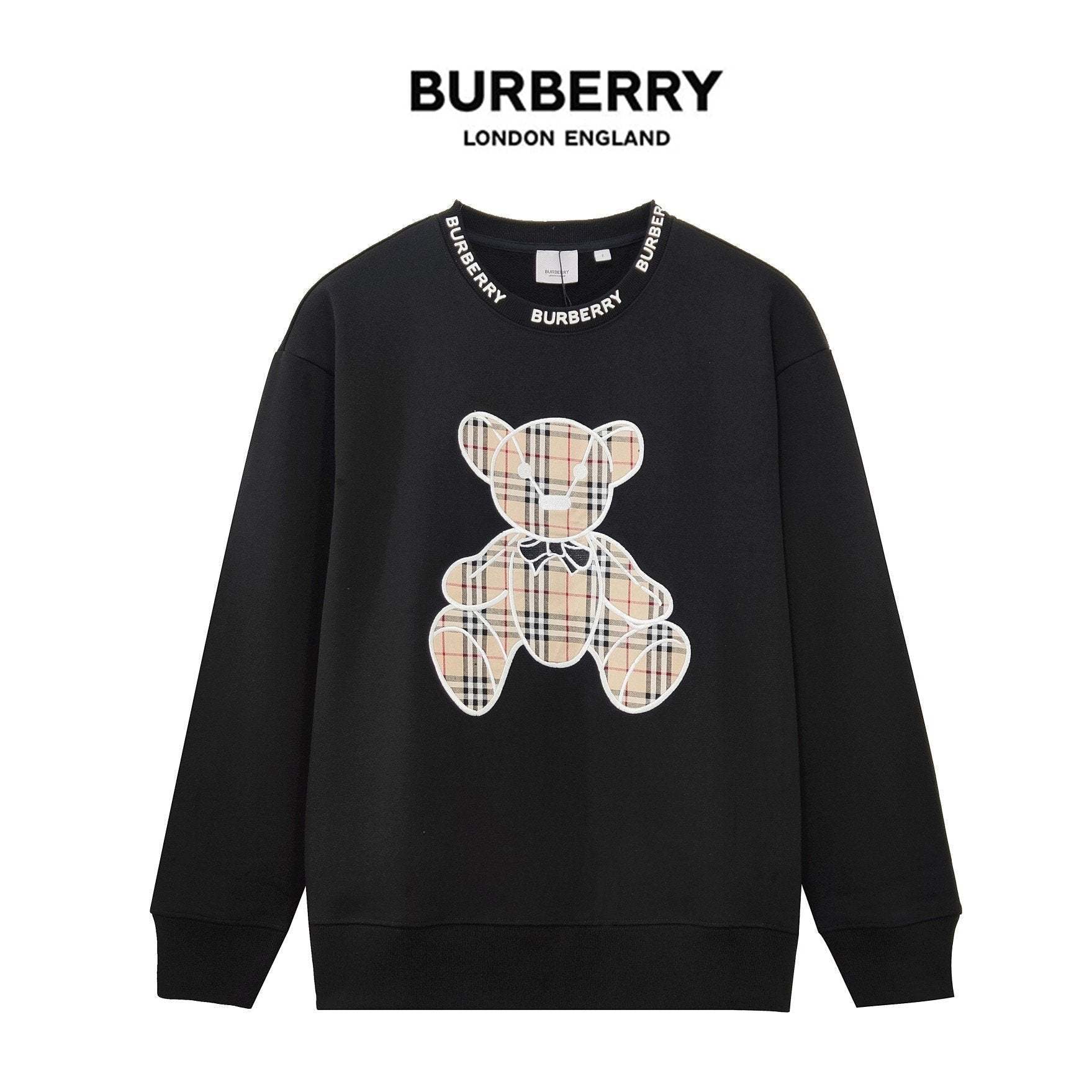 【Burberry】男女兼用 刺繍入りクマラウンドネックカップルセーター