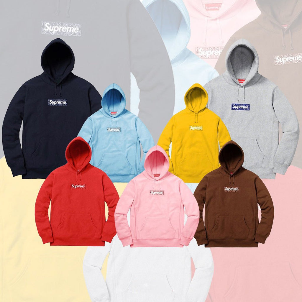 FW19/国内発送Supreme Bandana Box Logo Hooded Sweatshirt