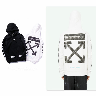 OFF-WHITE トレーナー プルオーバーパーカー フーディー スウェット メンズ ブラック 送料無料