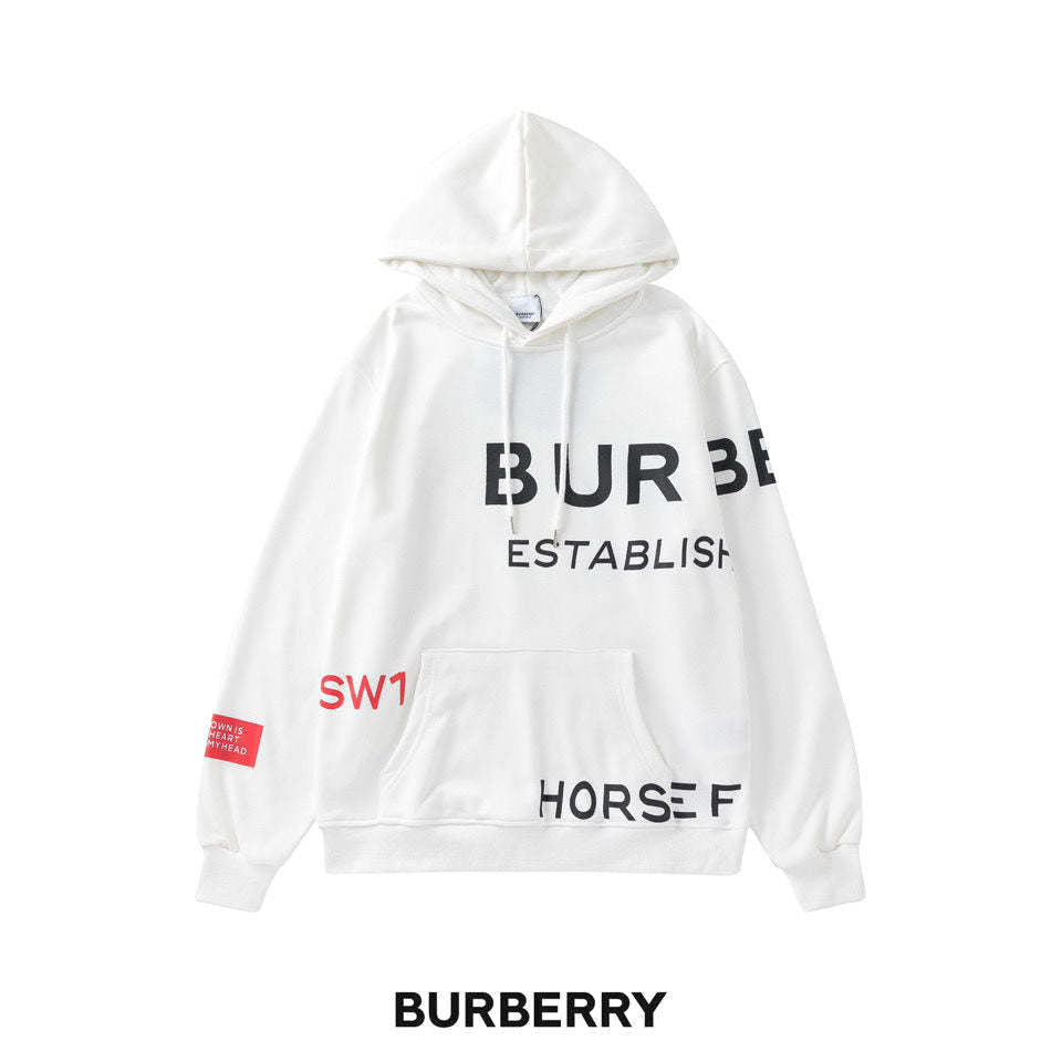 【Burberry】男性と女性のためのクロスフード付きセーター長袖プルオーバー秋/冬カップル