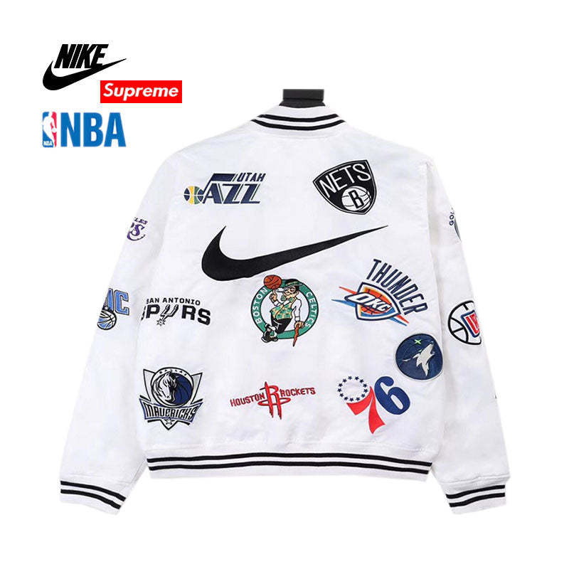 【Supreme x NBA TEAM JACKET】3つブランド協力 刺繍野球ジャケット【男女兼用】