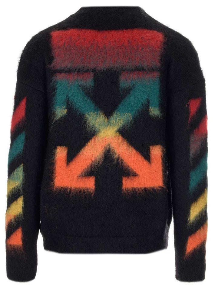 【Off-White】2021年秋冬新矢グラデーションレインボーニットセーターセーター男女長袖潮