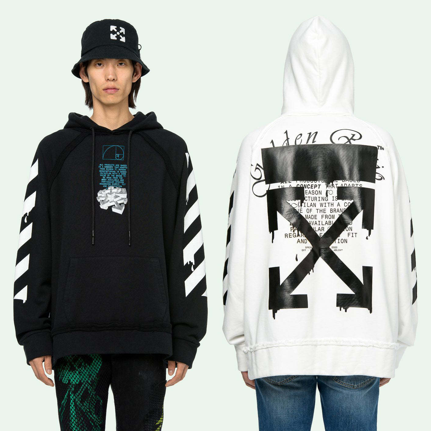 【Off-White】21SS DRIPPING ARROWS INCOMPLETE HOODIE