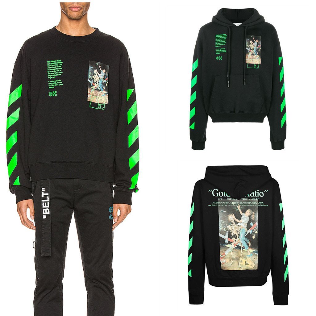 メンズOFF-WHITE オフホワイト PASCAL PAINTING ブラックパーカー イタリア正規品 OMBB037R20E300141088 新品