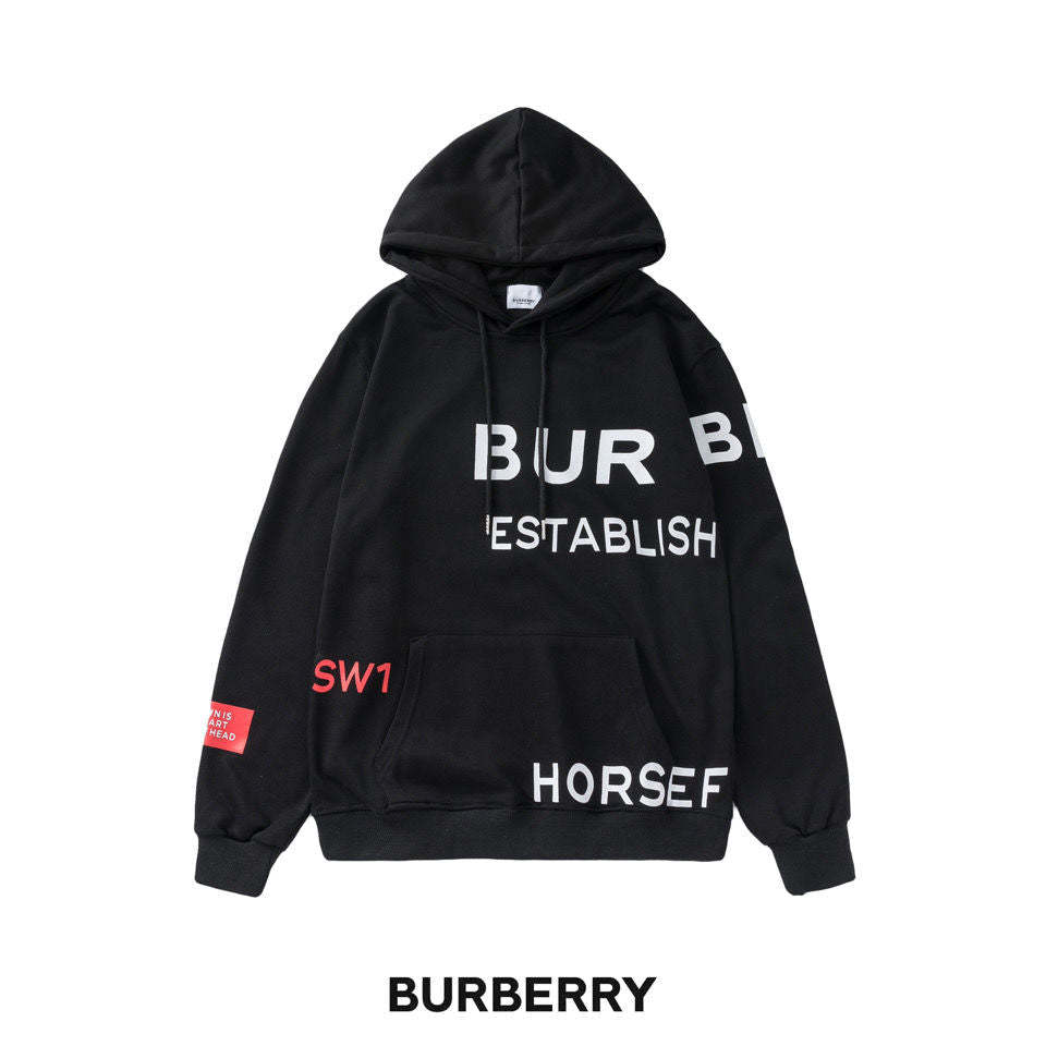 【Burberry】男性と女性のためのクロスフード付きセーター長袖プルオーバー秋/冬カップル