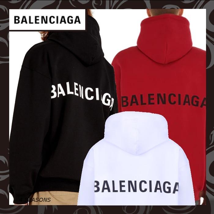 ★早期完売★BALENCIAGA ロゴプリントコットンパーカー/関税込